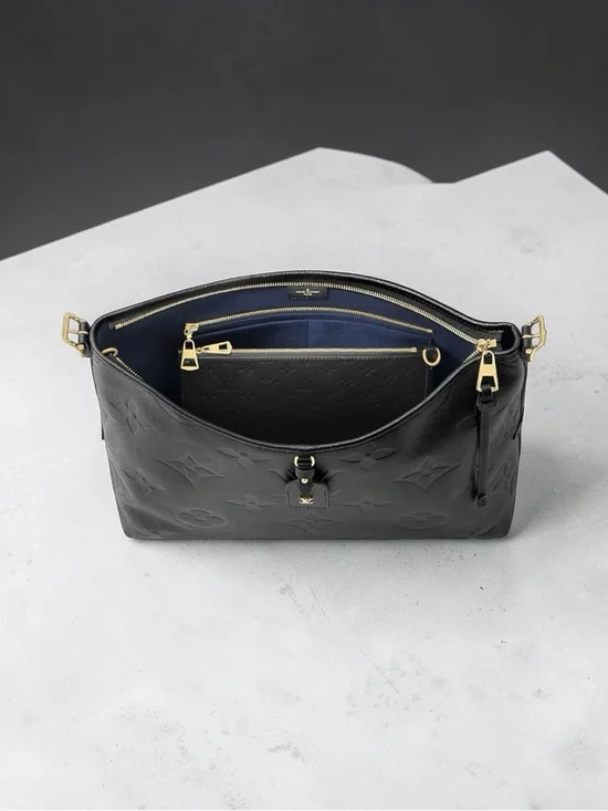 Louis Vuitton Black Monogram Empreinte Shoulder Bag with Gold Hardware - Picture 8 of 16